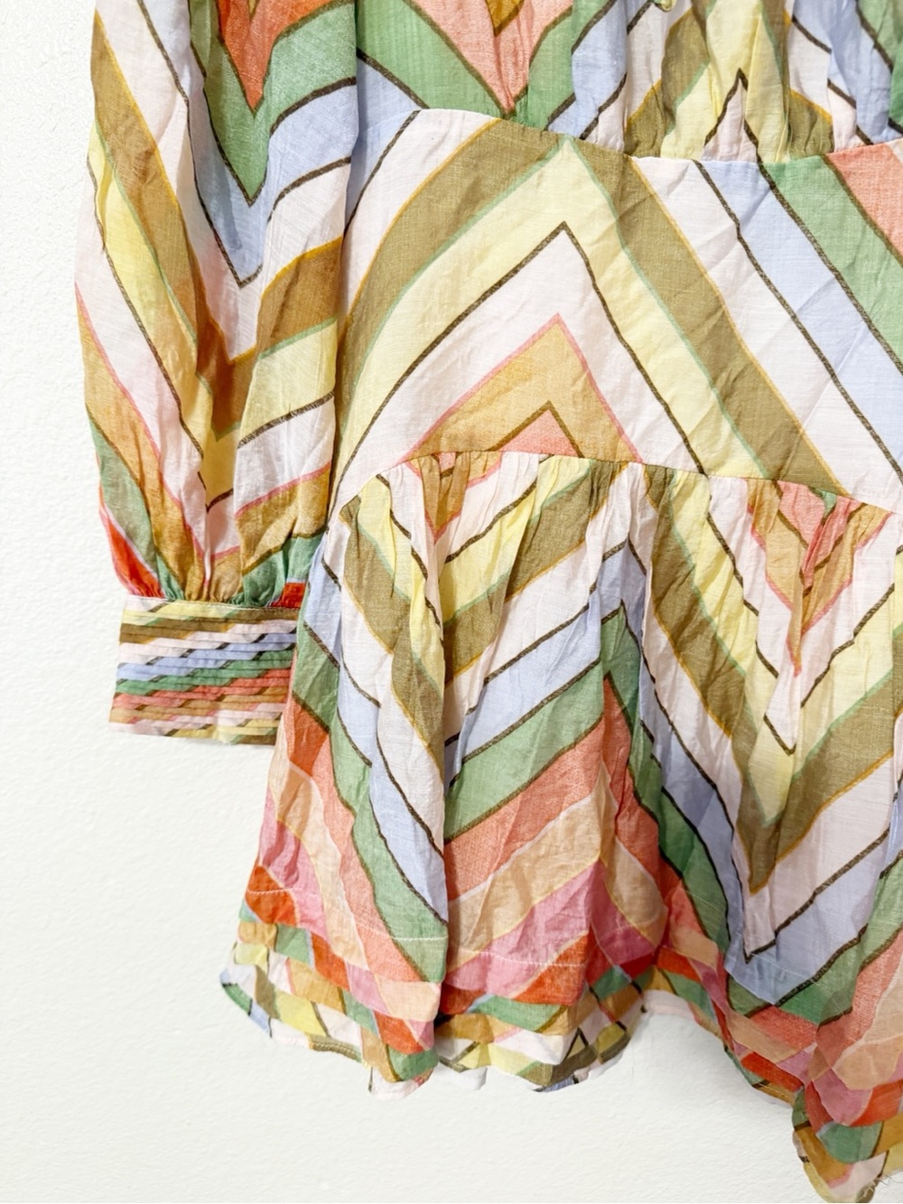 Ciebon Emerie Chevron Stripe Multicolor Zig Zag Long Sleeve Minidress NEW - Picture 10 of 11